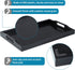 MDLUU Set of 3 Plastic Serving Tray - Black Ottoman Tray with Cutout Handles, Rectangle Butler Tray for Breakfast