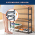 3-Tier Closet, (CSR-01) Happhom Expandable Shoe Organizer - Space Saver Shoe Shelf with Smart Design for Entryway