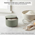 Countertop KIBAGA Beautiful Ceramic Salt Cellar with Lid - Spacious Container for Your Kitchen Keeps Salt Flakes Dry