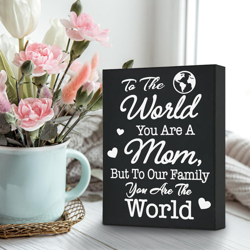 Mom Gift Sign, Handmade Wooden Quote Plaque for Mother's Day, Birthday, Christmas, Wall or Tabletop Decor