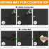 Dish Drying Mats for Kitchen Counter, Waterproof Coffee Mat Under Sink for Countertop Accessories (Black, 12"*19")
