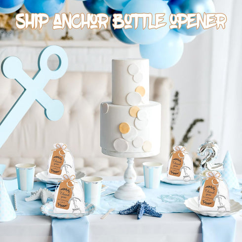 Winocbxt 50pcs Anchor Keychain Bottle Opener for Wedding Baby Shower Party Gift Decoration, Nautical Themed Give Away