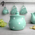 City to Cottage Ceramic Sugar Bowl with Lid - 10oz Sugar Container for Coffee Bar, Handcrafted Turquoise Blue