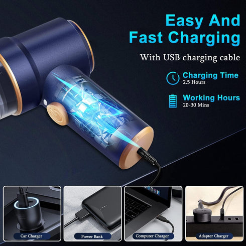 Handheld Car Vacuum Cleaner, 9000Pa High Power Wet and Dry Vacuum with LED Light and Multi-Nozzles for Home