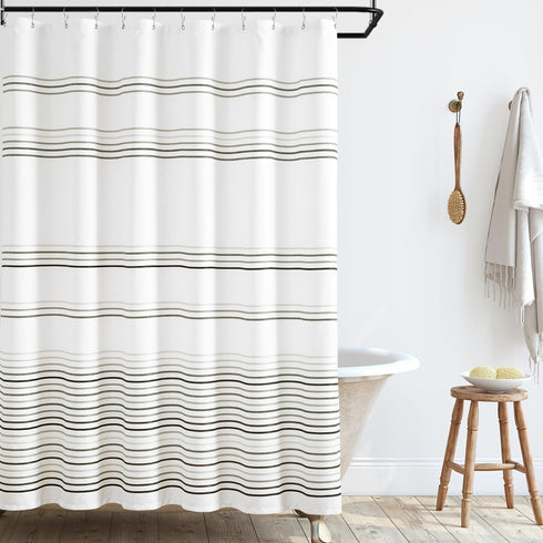 jinchan Multi Grey and White Ombre Shower Curtain, Waterproof Fabric for Bathroom, 70x72 inches with Hooks
