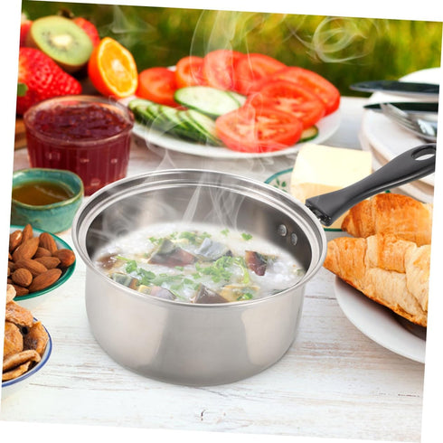 1 Set Stainless Steel Saucepan with Glass Strainer Lid, Induction Pot, Sauce Pot