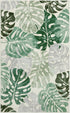 3x5 Wonnitar Monstera Washable Rug, Sage Green Leaf Area Rugs for Bedroom, Non-Slip Living Room Entry Throw Mat, Low