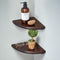 Corner Shelves, Floating Corner Shelf, Set of 2 7inch Solid Oak Wood
