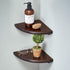 Corner Shelves, Floating Corner Shelf, Set of 2 7inch Solid Oak Wood