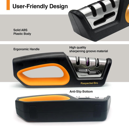 Premium-Ceramic-Knife-Sharpener, Versatile Kitchen Knife Sharpener Tool, Ideal for All Knives, Safe & Easy to Use