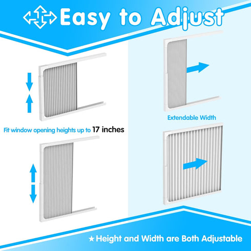 Air Jade Adjustable Window Air Conditioner Side Panels with Frame, Pack of 2 for 14,000 to 22,000 BTU Units