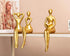 3 Quoowiit Gold Decor Thinker Statue Decor Book Shelf Decor, Abstract Statue Ornament Office Decor Modern Home Decor