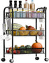 Fruit Vegetable Basket Storage Cart 5 Tier Stackable Metal Mesh Basket with