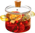 Clear Glass Simmer Pot with Lid, 1.5L 50oz Cooking Potpourri Cookware, Small Soup Pan for Stove Top