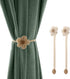 Magnetic Window Curtain Rope Holdbacks - 2 Pieces Simple Sunflower Decorative Knitted Cord Drapery Holder for Home