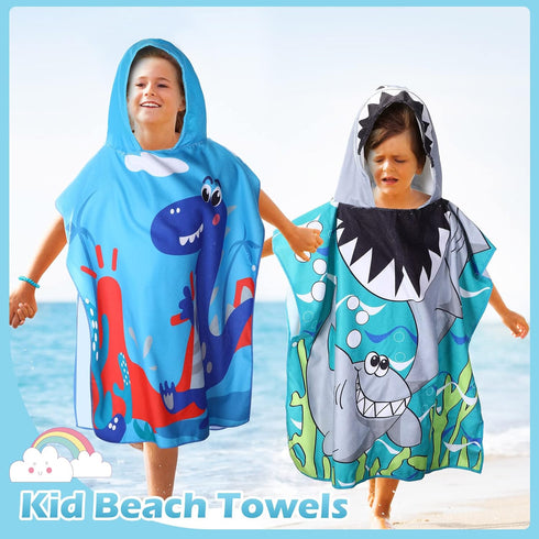 6 (47 24 Inch,Lovely Oudain Pcs Kids Hooded Towel Kids Bath Poncho Towels with Hood Microfiber for Boy Girls Toddler x