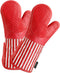 Silicone Oven Mitts - Heat Resistant 932? with Waterproof & Non-Slip Kitchen Mittens, Set of 2 Extra Long Gloves for