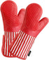 Silicone Oven Mitts - Heat Resistant 932? with Waterproof & Non-Slip Kitchen Mittens, Set of 2 Extra Long Gloves for
