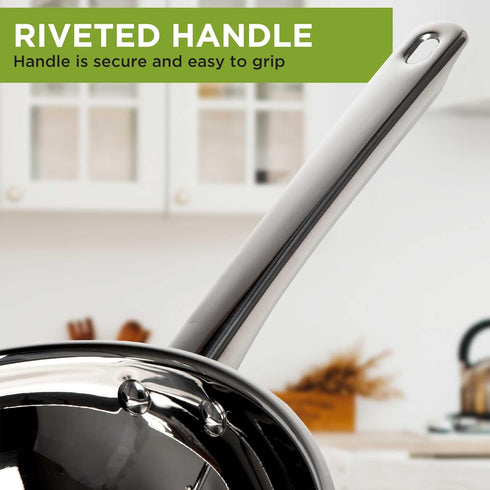 Ecolution Classic Stainless Steel Fry Pan, Professional Quality Sauté, 9.5-Inch, All Cooktop Safe
