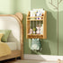 2-Tier Wall-Mounted Kids Bookshelf, Bamboo Floating Nursery Book Shelf, Picture Ledge Shelf for Wall Decor and Storage