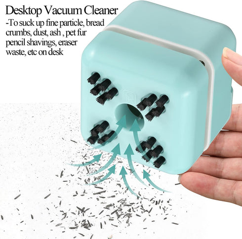 White Elephant Gifts, Mini Desk Vacuum Cleaner, Rechargeable Desktop Vacuum Sweeper with USB Brush as Present to Suck