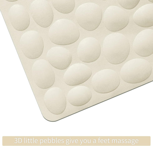 Beige Non-Slip Bathtub Mat with Strong Suction Cups by OTHWAY