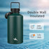 Insulated Water Bottle with Straw, 87 oz Water Jug with Carrying Bag, Paracord Handle, Double Wall Vacuum Flask, Dark