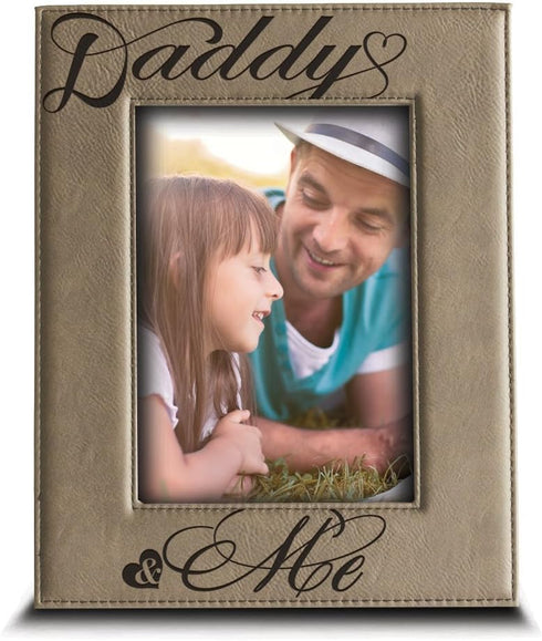 BELLA BUSTA Engraved Picture Frame, Daddy and Me Theme, 5 x 7 Vertical Keepsake for Father's Day