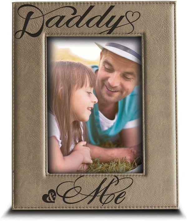 BELLA BUSTA Engraved Picture Frame, Daddy and Me Theme, 5 x 7 Vertical Keepsake for Father's Day