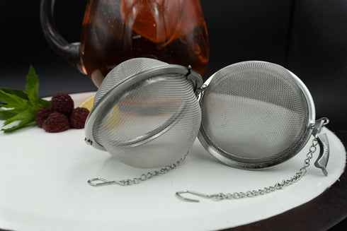 3 Inch Stainless Steel Tea Ball Infuser, Silver, Loose Leaf Tea Steeper and Spice Infuser, 2 PCS