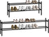 STORAGE MANIAC Long Expandable Shoe Rack, 12 Pairs Metal Wide Stackable Shoe