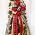 Christmas Tree Topper, Large Buffalo Plaid Burlap Red and Black Gift Bow for Handmade Holiday Party Decorations