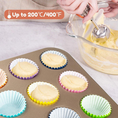 600pcs Paper Cupcake Liners - 1.25 Inches Mini Muffin Liners, Thick & Sturdy Rainbow Colors