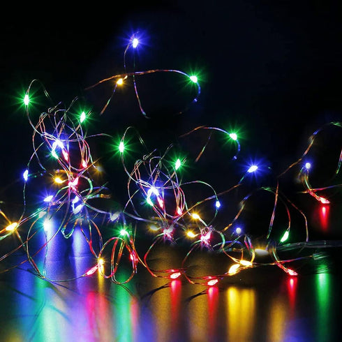 4Pack 3.3ft 10LEDs,Silver ZPH Bright Colored Fairy Lights,Battery Powered Waterproof String Lights Wire Mini Firefly