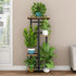 4 5 LINZINAR Plant Stand Indoor Tier Potted Multiple Plant Shelf Stands for Garden Corner Balcony Living Room Black