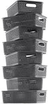 NETANY Plastic Storage Baskets, 8 Pack, Gray, Durable, Flexible, Multi-Purpose for Closets, Cabinets, Shelves