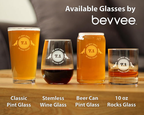 50th Birthday Dog Years Stemless Wine Glass Gift - Unique Funny Bday Gifts for Women & Men Turning 50, Large 17 Ounce