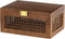 Decorative Rattan Storage Boxes: Solid Wood Woven Baskets with Lid, Keepsake Memory Jewelry Box, Natural Boho Organizer