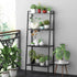 Huaa Ladder Shelf,Black Bookshelf 4 Tier Small Bookshelf,Ladder Shelf Bookcase,Tall Bookshelf,Leaning Bookshelf,Skinny Bookshelf,