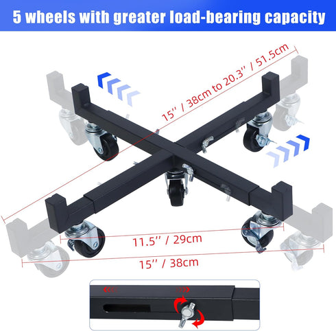 Shitailu 15 20.5Inch 250 Lbs Plant Stand with Wheels Heavy Duty, Adjustable to with Lockable Caster Pot Roller Base