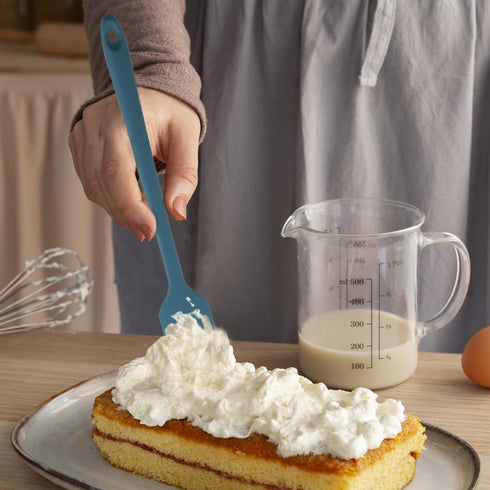Silicone Spatula Set, 5-Piece Heat Resistant Food Scraper, Perfect for Cooking & Baking (Gray-blue)