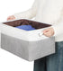 Kntiwiwo Large Fabric Foldable Storage Bin 17" x 11.8" x 9.8", Set of 3, Grey Storage Baskets with Handle