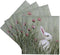 3dRose CST_44349_3 Bunny Rabbit in Tall Grass with Pink Wildflowers - Ceramic Tile Coasters, Set of 4