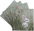 3dRose CST_44349_3 Bunny Rabbit in Tall Grass with Pink Wildflowers - Ceramic Tile Coasters, Set of 4