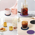 4 Inch Set 6 Set Round Silicone Coasters of (Black, Blue, Purple), Non-Slip Drink Coaster for Coffee Tables & Desks