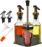 Oil and Vinegar Dispenser Set with Caddy, Glass Bottle Seasoning Dispenser, Oil Spouts, Funnel, Brush Kit