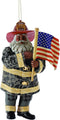 Department 56 Possible Dreams Jim Shore Tribute to 9/11 Firefighter Santa, African American Hanging Ornament, 6 Inch