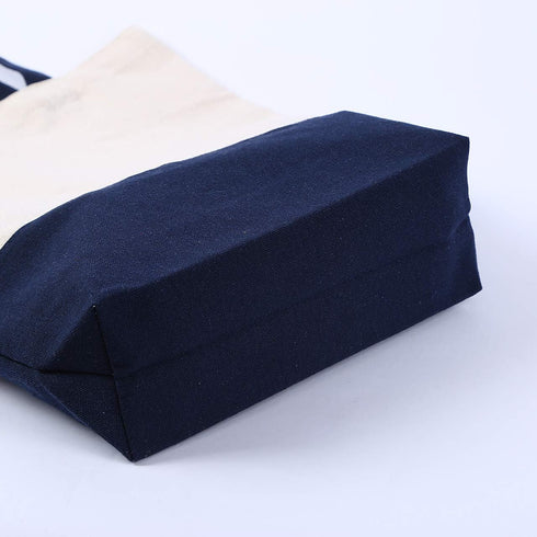 Azuca 12 oz Gusset 17x14x4 Inches 12 Pack) Canvas Bags Heavy Duty with Bottom Grocery Beach Shopping Bag (Dark Blue