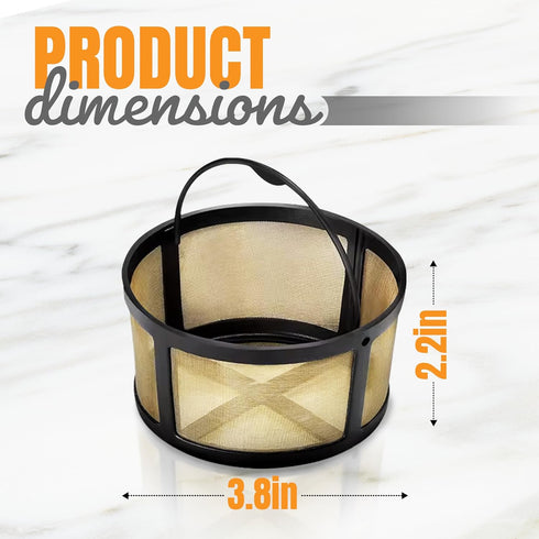 8-12 Cup Reusable Filter Basket with Mesh Bottom, Fits Keurig K-Duo Essentials & K Duo Brewers, Permanent Filter