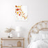LB Farmhouse Fall Wall Art - Red Orange Maple Leaf on Rustic Grey Canvas, Ready to Hang for Living Room and Bedroom,